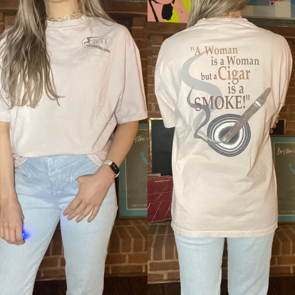 VIntage 1995 Cigar is a Smoke Woman is a Woman Pocket Emblem Unisex Grap…